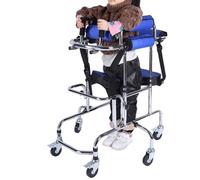 Pediatric Walker for Kids, 6 Wheels Supportive Walking Aid for Mobility Training, Assistive Device for Lower Limb Rehabilitation and Physical Therapy