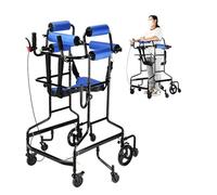 Pediatric Walker with Wheels for Children, Gait Trainer, Height-Adjustable Kids Upright Standing Aid with Stainless Steel Frame, 6/8 Wheels Mobile Rollator