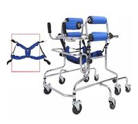 Pediatric Walker with Wheels for Children, Gait Trainer, Height-Adjustable Kids Upright Standing Aid with Stainless Steel Frame, 6/8 Wheels Mobile Rollator b-Large(120150))