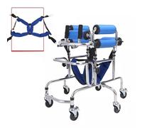 Pediatric Walker with Wheels for Children, Gait Trainer, Height-Adjustable Kids Upright Standing Aid with Stainless Steel Frame, 6/8 Wheels Mobile Rollator b-Small(90-120CM)
