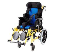 Pediatric Wheelchair - Lightweight Manual Design with 180° Reclining Feature and Adjustable Headrest - Comfortable and Convenient for Children