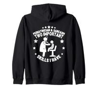Pediatrician and Sarcasm Funny Pediatric Doctor Zip Hoodie