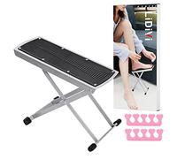 Pedicure Foot Rest, Adjustable Foot Stand with Non-Slip, Toe Separator - Easy at Home, No More Bending or Stretching, Beauty Pedicure Kit (Black)