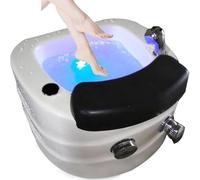Pedicure Foot Spa Bath Bathtub, Acrylic Massage Footbath with Bubble & Jets, Washing Salon Sink Floor Type Basin