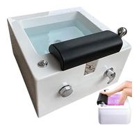 Pedicure Foot Spa Bathtub, Portable Acrylic Bowl with Foot Rest, LED Lights, Massage Function for Home and Salon Use