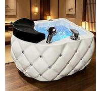 Pedicure Foot Spa with Acrylic Tub, Automatic Drainage, One-Touch Start, Pipeless Wave Technology, 7-Color LED Lighting for Relaxing Foot Soaks