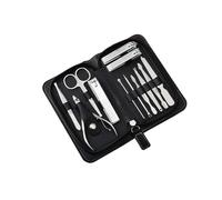 Pedicure Kit 12-Piece Nail Clipper Set Stainless Steel Household Manicure Knife, Red, Black Portable Nail Clipper Set, Dead Skin Trimming Tool Nail Set