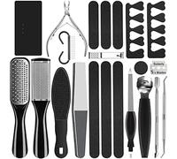 Pedicure Kit 26 in 1 Professional Pedicure Supplies Tools Set Stainless Steel Foot Care Kit Foot Scrubber File Scraper Grater Rasp Dead Skin Remover Callus Remover Shaver for Feet Women Mother’S Day