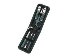 Pedicure Kit 6 Pcs Portable Luxury Manicure Sets Pedicure Tools Bright Black Nail Clipper Set Personal Care Tools Eyebrow Scissors Nail Set (Green)