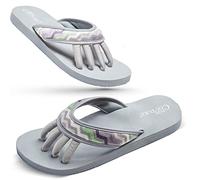 Pedicure Sandals with Built In Toe Separators for Women - Comfortable Spa Style Flip Flops for Home, Salon, Yoga & Gym Use, Chevron, S