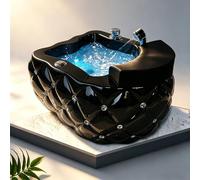 Pedicure Spa with Automatic Drainage, Acrylic Foot Massager, 7-Color LED Lights & Retractable Hand Shower, Pipeless Wave Technology for Home Use