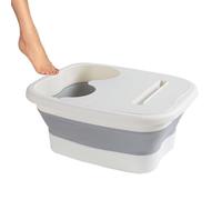 Pedicure Tub - Foldable Portable Foot Basin, Foldable Massage, Bucket Bottom for Post Workout, Athletes Recovery | Therapeutic Foot Spa Soaking Solution for Travel, Camping, Home Salon, Folding Up