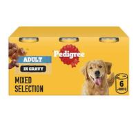 Pedigree Adult Dog Wet Food Can, Mixed Selection Gravy, 6x400g