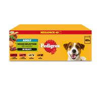 Pedigree Adult Dog Wet Food Pouch Mixed Selection in Gravy, 40x100g
