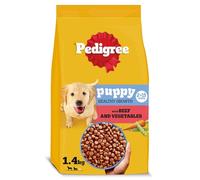 PEDIGREE COMPLETE Puppy Medium & Large Dry Dog Food Beef & Vegetables 1.4Kg (Pack of 6)