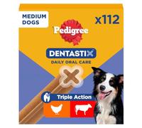 Pedigree DENTASTIX Daily Dental Sticks for Medium Dogs, 112 Sticks with Chicken and Beef