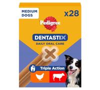 PEDIGREE DENTASTIX Daily Dental Sticks for Medium Dogs, 112 Sticks with Chicken and Beef (Pack of 4 x 28 Sticks)