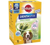 Pedigree Dentastix - Fresh Daily Dental Chews Medium Dog, 112 Sticks - 2.88 kg MegaPack (4 x 28 Sticks)