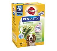PEDIGREE DENTASTIX Fresh - Dental Dog Chews - Medium Dogs 10-25kg - 4 x 28 Sticks - Megapack of Dog Dental Sticks