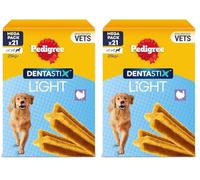 Pedigree Dentastix Light 21 Sticks Dental Chews Large Dog Treats (Pack of 2)