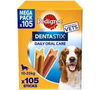 Pedigree Dentastix Packs of 105 Sticks for Medium Dogs (10-25kg)