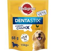 Pedigree Dog Treat for Large Dogs, Dentastix Chewy Chunx, Chicken, 5x68g