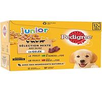 Pedigree Junior Selection Mixed Fresh Jelly Sachets - Junior Dog Food - 4 Different Flavours - 48 x 100g Bags