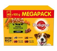 Pedigree Mixed Selection in Gravy 40 Pouches Adult Wet Dog Food Megapack (40 x 100 g)