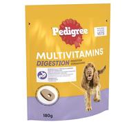Pedigree Multivitamins Digestion, 180 Soft Chew Supplements for Dogs, 6 x 180g, with Natural Chicken, Treats to Support Healthy Digestion
