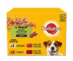 Pedigree Pouch Adult Mix Gravy 12 x 100g - Size: 100g