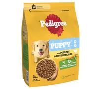 Pedigree Puppy Complete Dog Dry Food for medium size Dogs with Poultry and Rice 3 x 3 kg