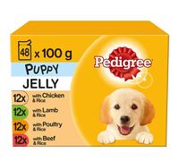 PEDIGREE Puppy Pouches Mixed Varieties in Jelly 12x100g (Pack of 4)