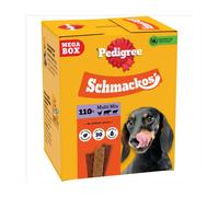 Pedigree Schmackos Mega Pack 110/112 Strips Snacks, Dog Treat Multipack with Beef, Lamb and Poultry Flavours
