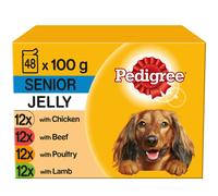 PEDIGREE Senior Dog Pouches In Jelly 12x100g (Pack of 4)