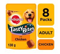Pedigree Tasty Bites Dog Treats Chewy Cubes With Chicken 8x130g