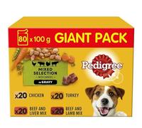Pedigree Dog Food Selection In Gravy 100g Pouches x 80