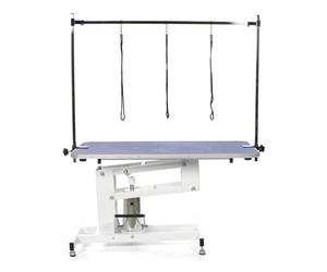 Pedigroom Large Professional Heavy Duty Hydraulic Dog Grooming Table with H Bar Blue