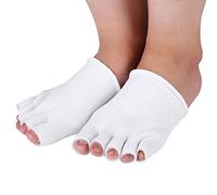 Pedimend Gel Lined 5 Toe Socks (1PAIR) - Moisturise Dry Skin - SPA Gel Open Toe Socks Therapeutic and Soothing for Aching, Tired Feet - Separator Your Toes - Foot Care