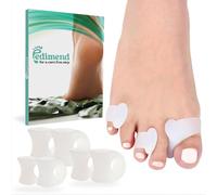 PEDIMEND Gel Toe Straighteners, Pinky Toe Separators, claw toe straightener, hammer toe straighteners for bent toes, little toe separators for men and women. Includes 3 sizes for all feet (6 PACK)