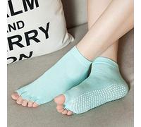 PEDIMEND Half Five Fingers Cotton Half Toe Yoga Socks (1PAIR - 2PCS) | Anti-Slip Pilates Ankle Grip | Open Toe Style with Anti Skid Grip | Foot Care