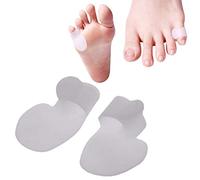 PEDIMEND Pinkie Toe Cushion Splint (2PAIR - 4PCS) - Silicone Gel Little Finger Separator - Little Toe Straightener with Loop - Unisex - Foot Care