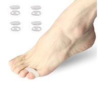PEDIMEND Silicone Double Hole Toe Corrector (4PAIR - 8PCS) | Stretches and Aligns Toes | Straighten Bent Toes | Toe Buddy for Overlapping Toes | Ease Pressure & Friction on Toes | Unisex | Foot Care