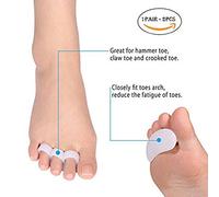 PEDIMEND Silicone Gel Toe Separator (1PAIR) | Toe Separators for Overlapping Toes | Straighten Bent Toes | Bunion Pain Relief | Improves Balance & Foot Strength | Unisex | Foot Care