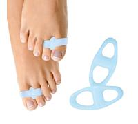 PEDIMEND Silicone Gel Toe Seperator With 2 Holes Toe Separator For Overlapping Toes Bunion Protector UNISEX Foot Care Double Loop Toe Separator (Blue (2 PAIR))