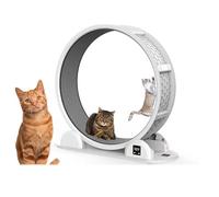 Pedometer cat Wheel, 40.8 in Cat Running Wheel with Brake & Carpeted Runway, Cat Exerciser for Pets Health & Fitness,Quiet Cat Treadmill for Indoor Cats Under 30lbs Black