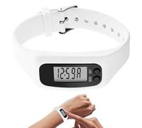 Pedometer Watch - Large Screen Step Counter for Walking and Fitness | Lightweight Lcd Display Calorie Monitor, Easy-To-Read Digital Trackers for Daily Travel Hiking Jogging Gym, 25x2.7cm White Black