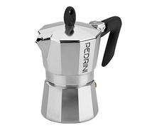 PEDRINI 9083-3 Espresso Mocha Coffee Maker Aluminium Alloy EN 601 Italian Design (Black, 3 Cup)