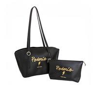 Pedrita Parker Women's Handbag Woman Power Bag, Black/White, Mini Shopper