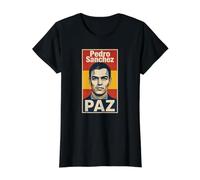 Pedro Sanchez Paz Peace Value Graphic T-Shirt, Women, Black, L