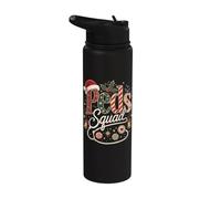 Peds Squad Christmas Vintage Pediatric Nurse Stethoscope Stainless Steel Insulated Water Bottle